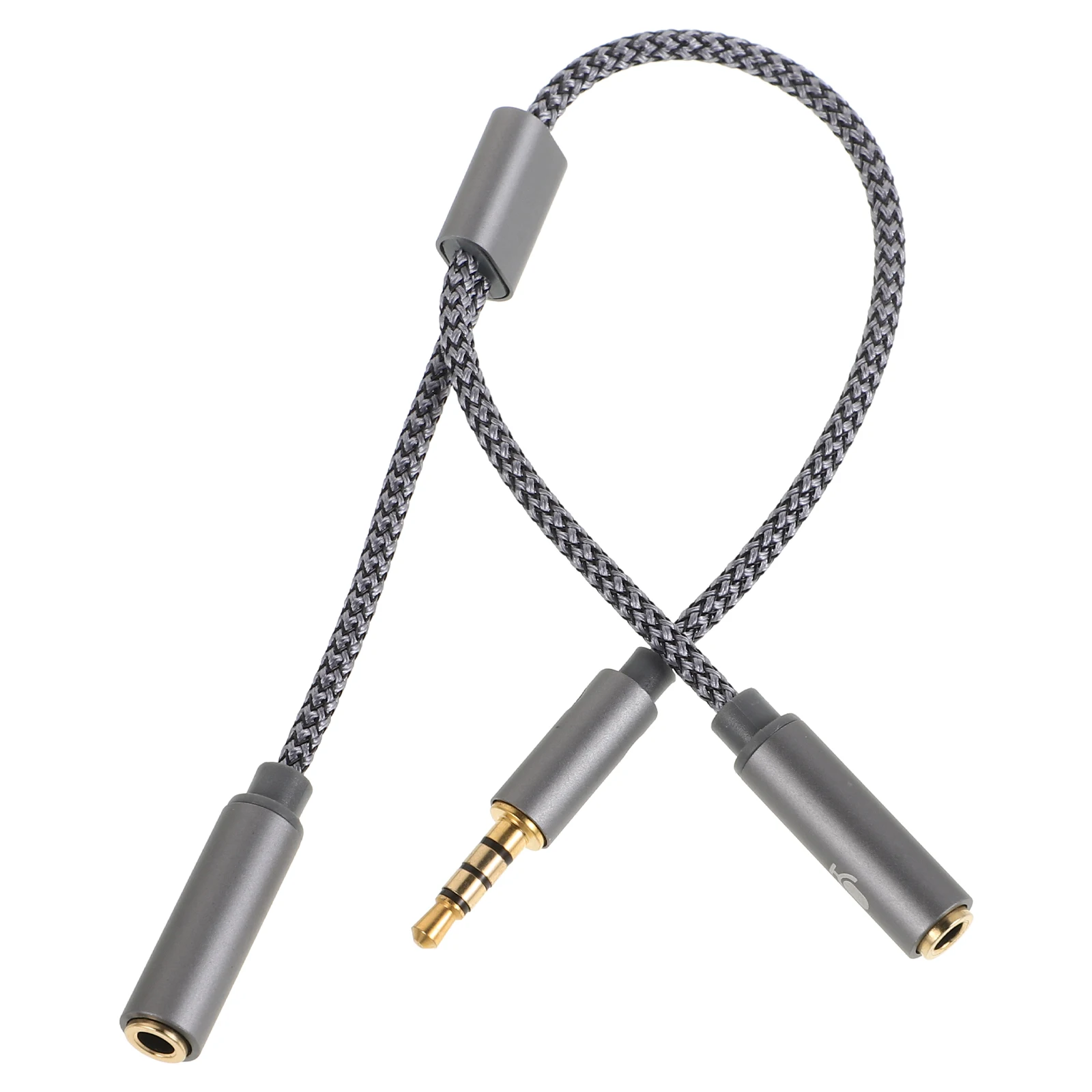 

1pcs Audio Cable Adapter 3.5mm Nylon Braided Mic Splitter Headset Earphones Wire for Speaker Compatibility Plug Play