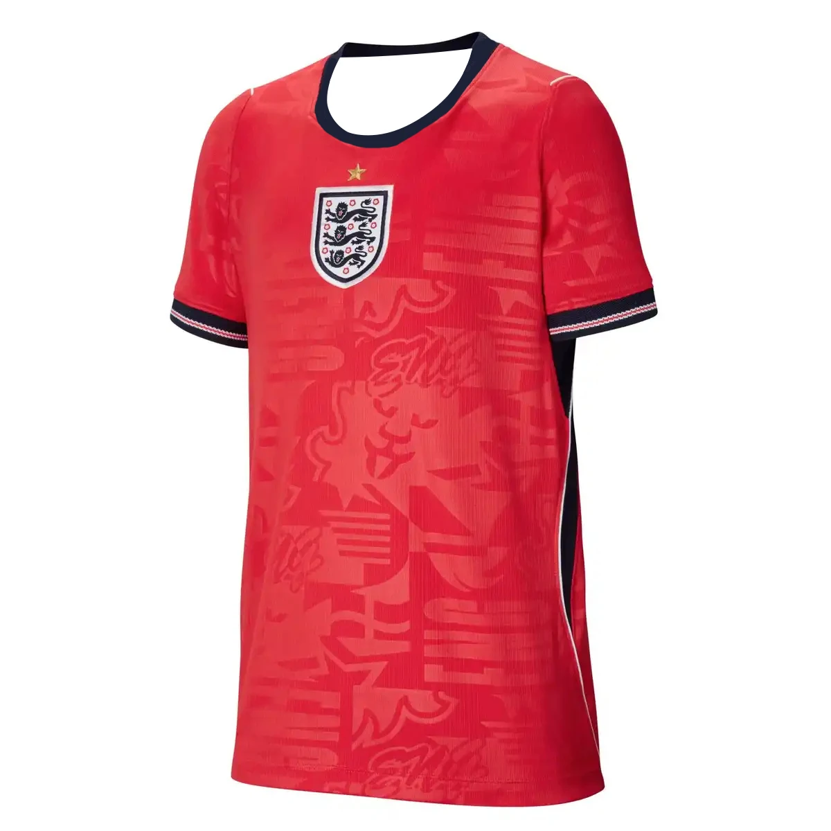

England Red Navy Blue Trim Solid Print 2026 Away Fan Edition Youth Soccer Jersey Breathable Quick Dry Shirts for Boys And Girls
