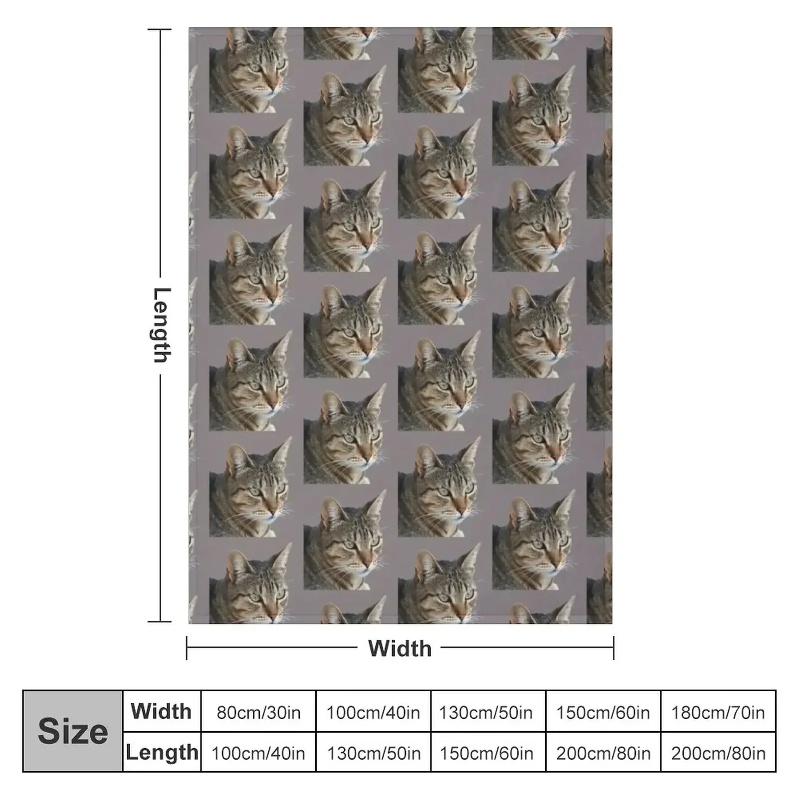 Stunning Tabby Cat Close Up Portrait Vector Isolated Throw Blanket warm for winter Comforter Plush cosplay anime Blankets
