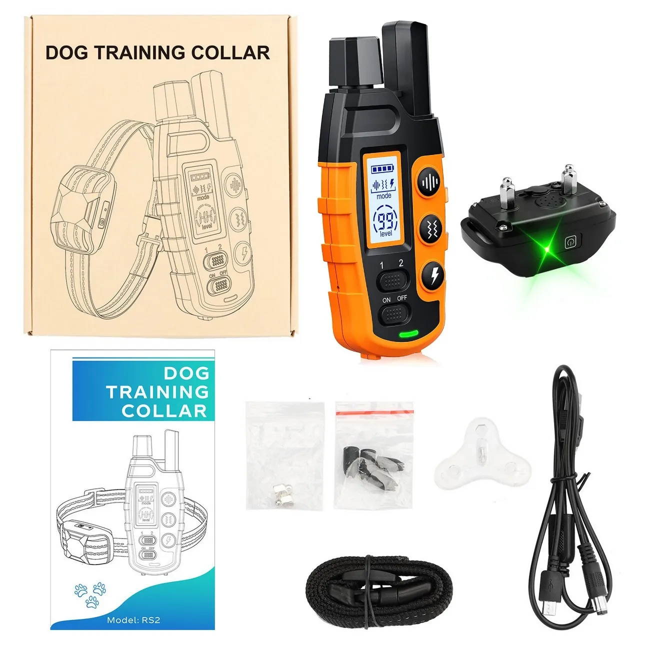 Imagem -06 - Dog Training Collar com Controle Remoto Recarregável Impermeável Bip Vibração Choque Alta Qualidade Pet 3300ft