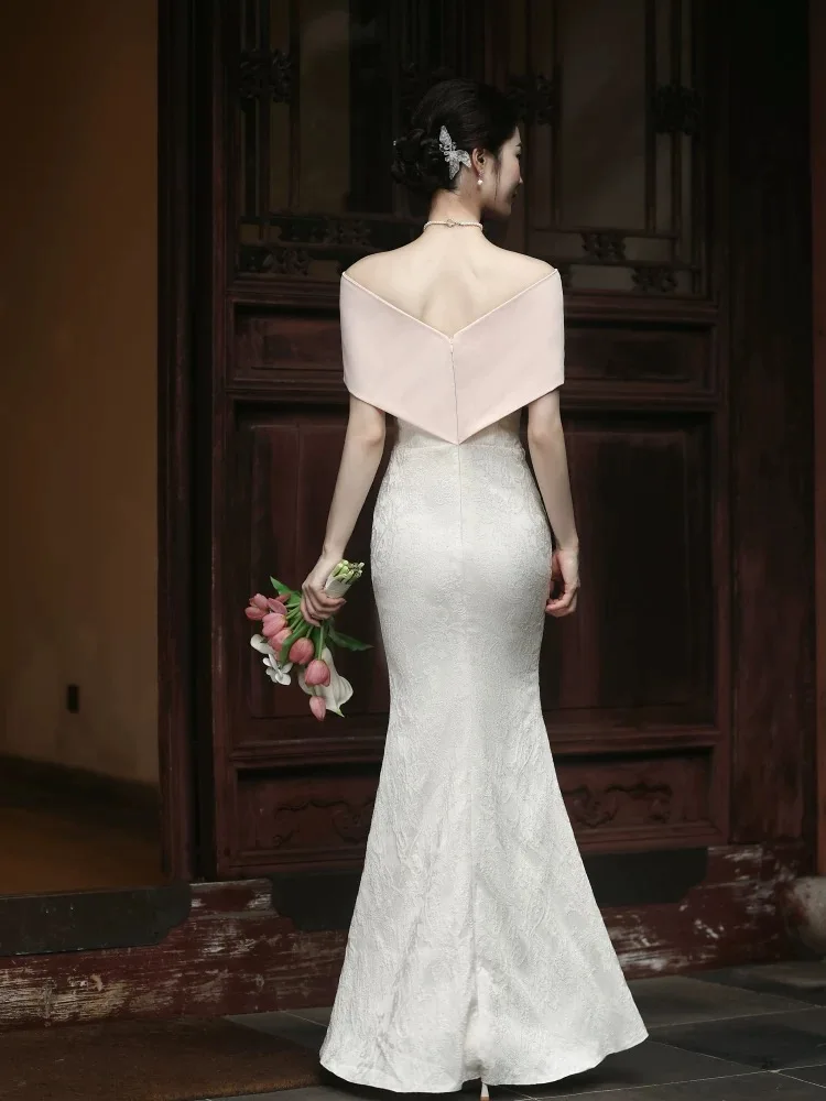 New No. 11 Toast Wear Bride 2024 One Shoulder High-Quality Slim Engagement Dress Evening Dress