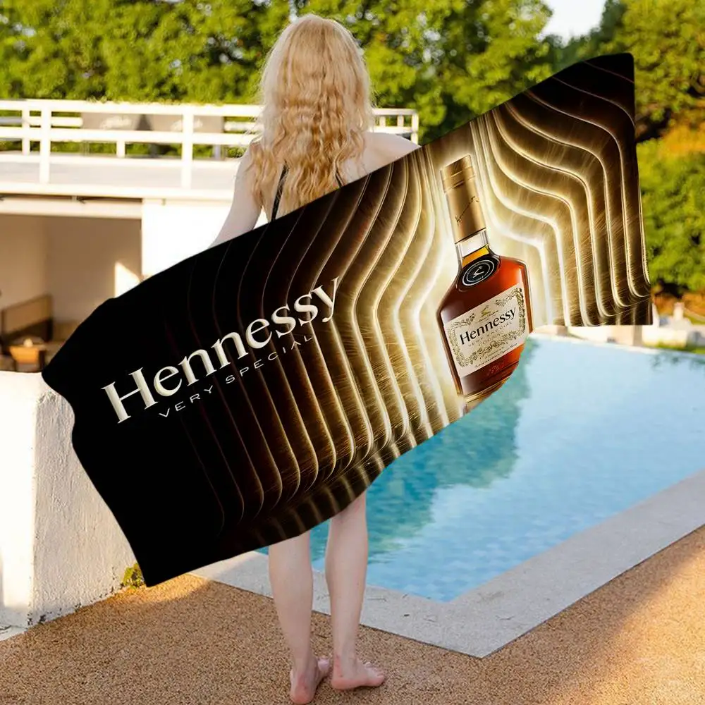 Toallas de playa grandes de microfibra con diseño de brandy Hennessy, toalla de secado rápido, toallas de playa para arena, toalla de piscina para viajes, natación, yoga