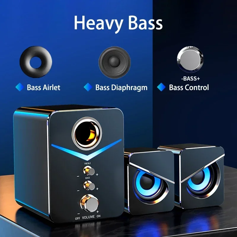 Wired Computer Speakers Loudspeaker Bass Subwoofer AUX Audio Home Theater Music Bluetooth Player Speaker PC Laptop SoundBox Gift