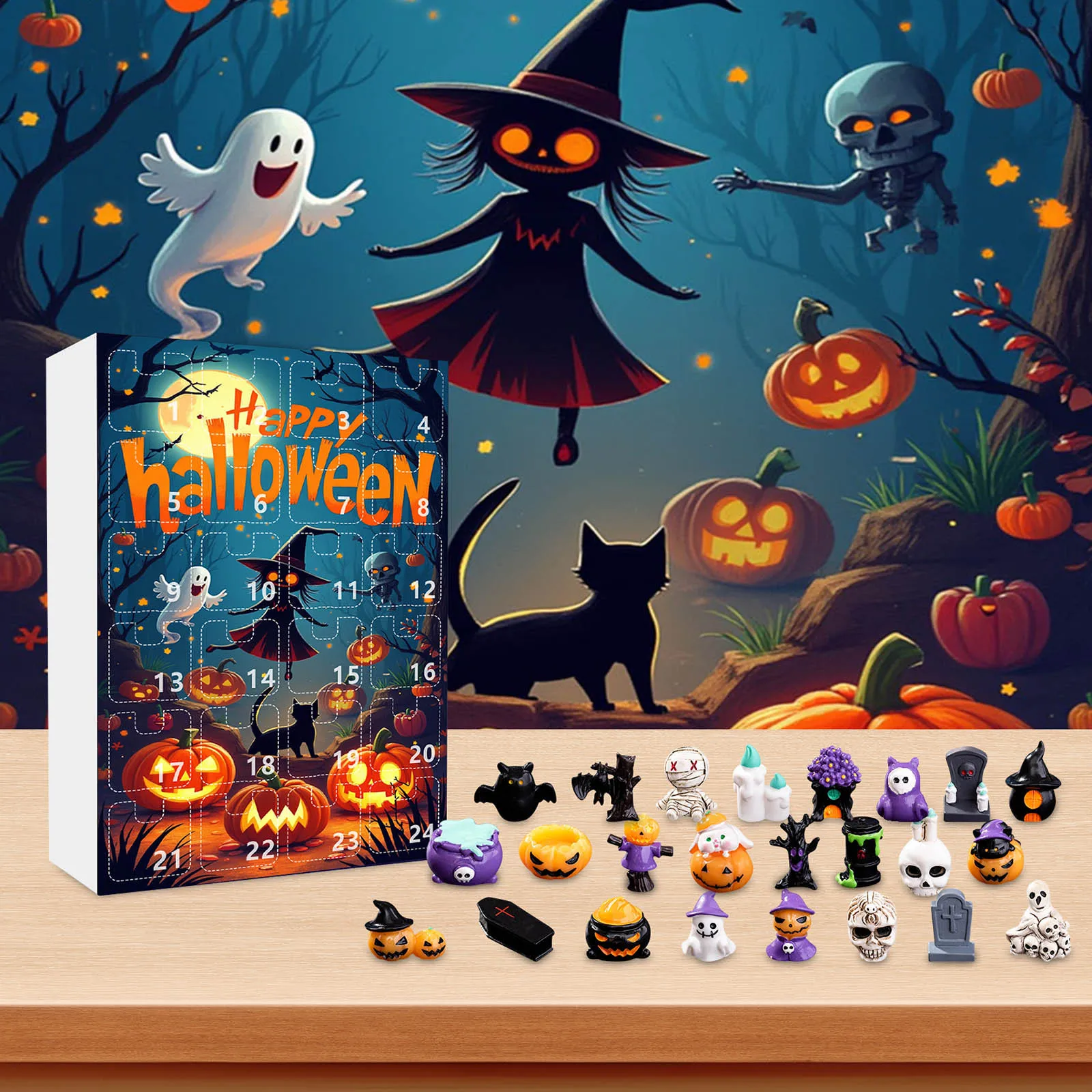 Halloween Advent Calendar Halloween Countdown Gifts for Kids 24 Day Non Candy Countdown Calendar for Boy Girls Surprise Gifts - Image 2