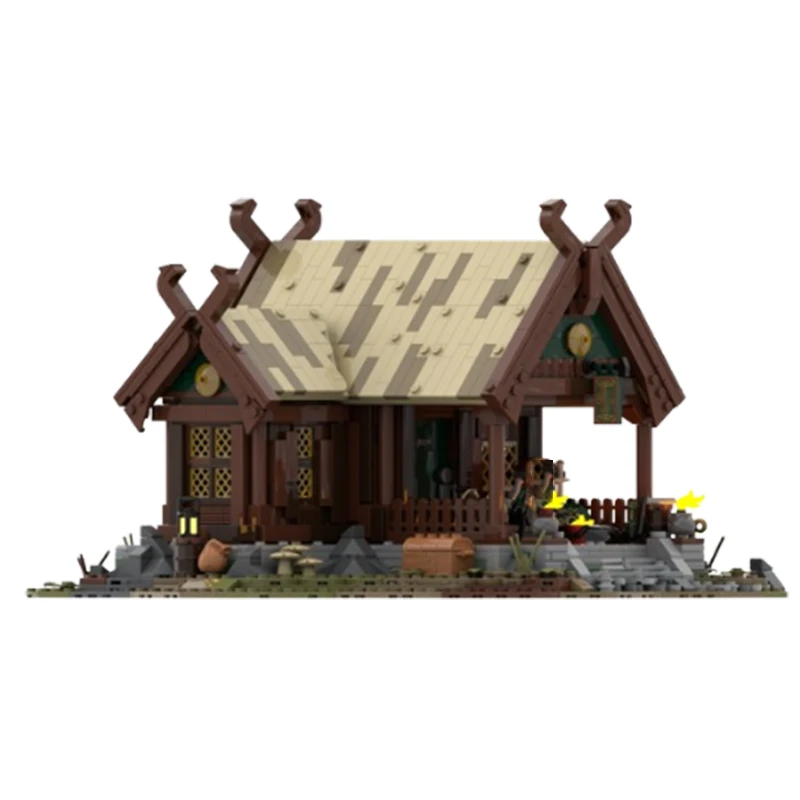 Spot Moc kleine Partikel mittelalter liche Haus Architektur Serie Modell Montage Puzzle Spielzeug Ornament Geschenk