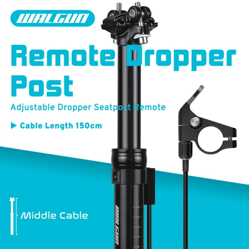 Imagen 2 del producto SP27A tija de sillín de bicicleta cuentagotas para Mtb 27,2/30,9/31,6mm Control remoto tija de sillín telescópica Cable externo medio hidráulico