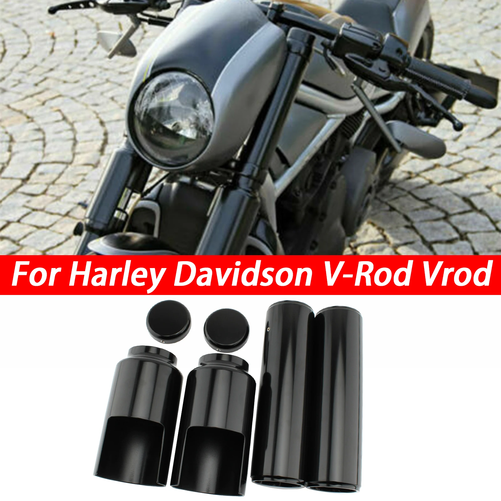 Motorcycle Shock Absorber Protection Cover Motocross Full Fork Cover Kit For Harley V-Rod Night Rod Special 2007-2011 Cafe Racer