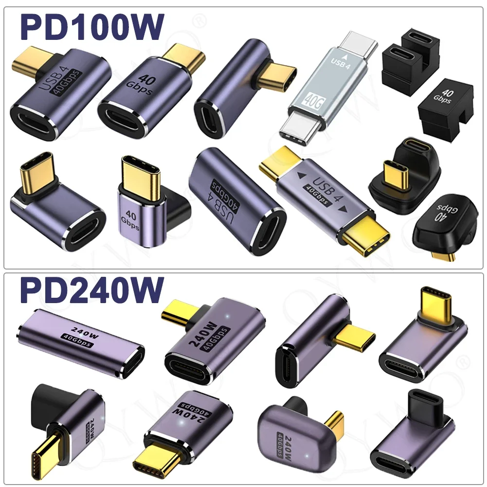 USB C 40Gbps อะแดปเตอร์240W อะแดปเตอร์ USB4 40Gbps PD100W การถ่ายโอนข้อมูลที่รวดเร็ว8K @ 60Hz เข้ากันได้กับ Thunderbolt3 4