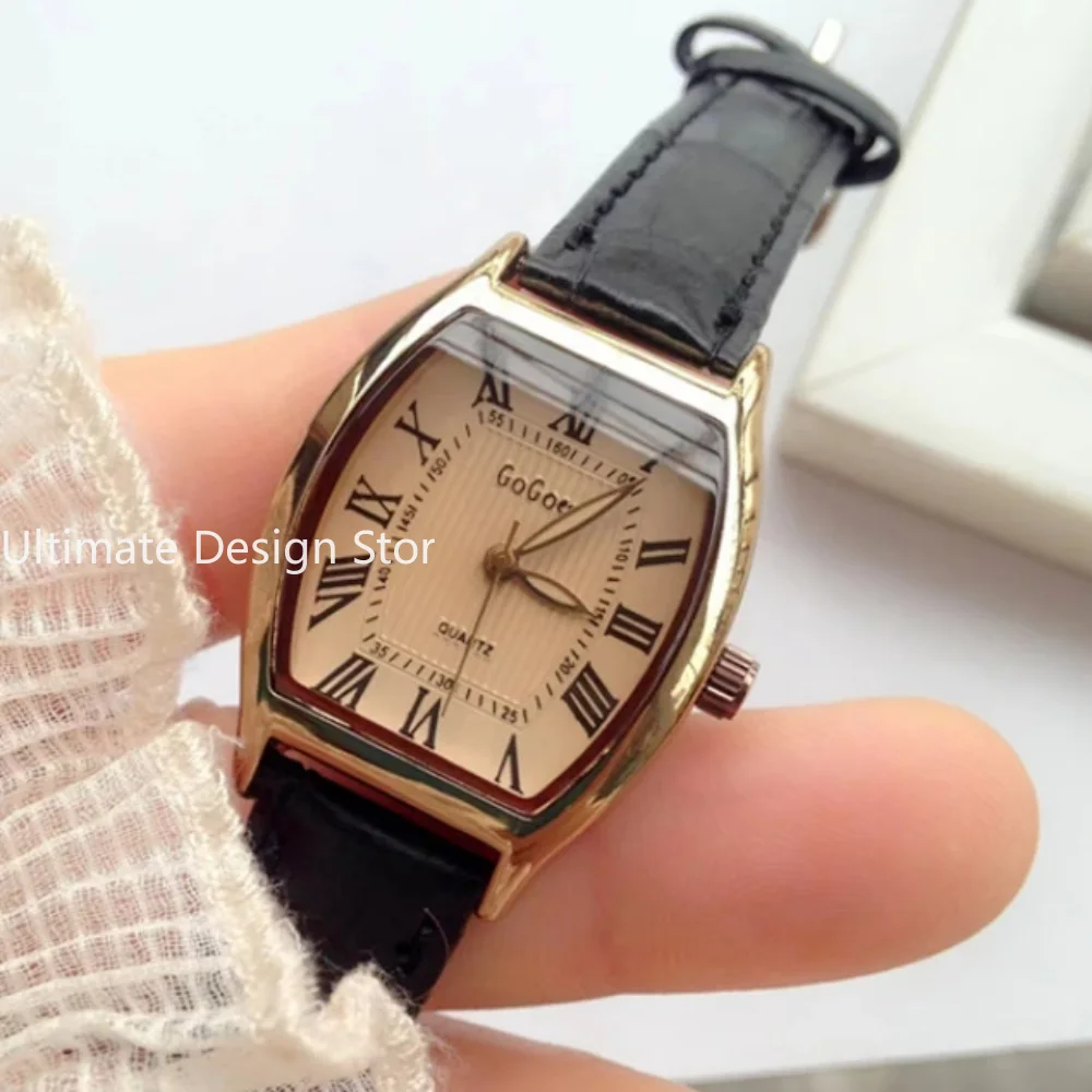 Watch for Women Small Ladies Wristwatches Brown Retro Vintage Leather Bracelet Watch Black Quartz Wristwatches Reloj Mujer