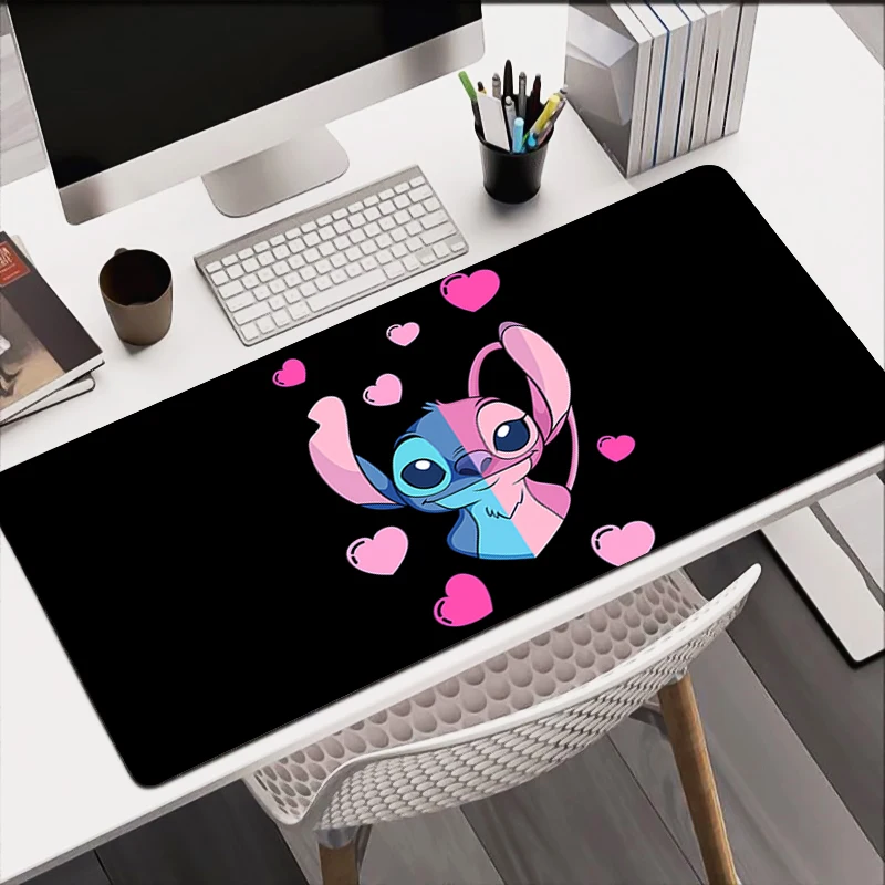 Mousepad Kawaii Stitch Large Mouse Mat 31.5x11.8In(80x30CM) MousePads Office Laptop Carpet New Soft Anti-slip Desktop Mouse Mat