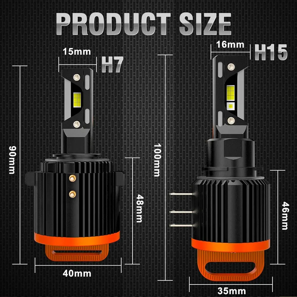 Car H15 LED Headlight Canbus 3800W G2 Pro LEDs for Golf 6 MK3 H7 Led Headlamp High Low Beam Daytime Running Fog Lights for BMW