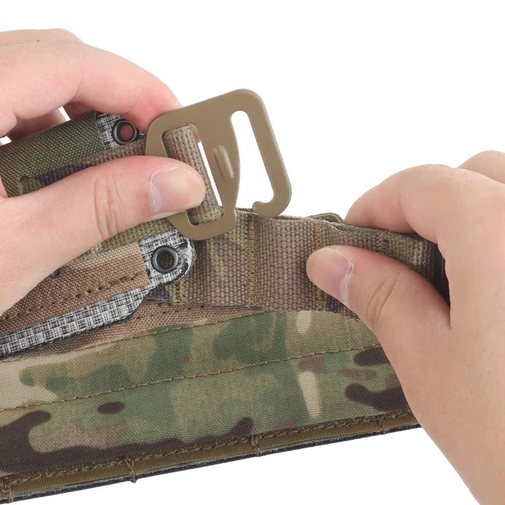 Cinturón táctico de 2 capas para caza al aire libre, cinturón de combate, hebilla de Metal de separación rápida, MOLLE, equipo de Airsoft, sistema de usuario