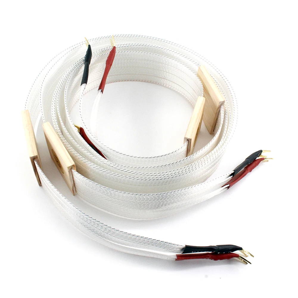 Nordost Valhalla 2 Reference Speaker Cable, HiFi OCC, altifalante banhado a prata com banhado a ouro, bloqueável Y Spade/Banana Plug