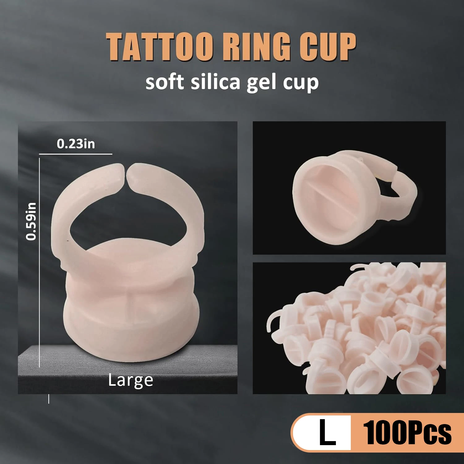 100/300/500 Stück Einweg-Ring-Tattoo-Tintenbehälter aus weichem Silikon, tragbarer Pigmentbehälter für Microblading, Permanent-Tattoo-Zubehör