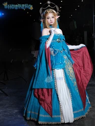 Zelda Cosplay Costume Halloween party wig Elf ears Accessories gorgeous cute Lolita dress Zelda princess Woman set