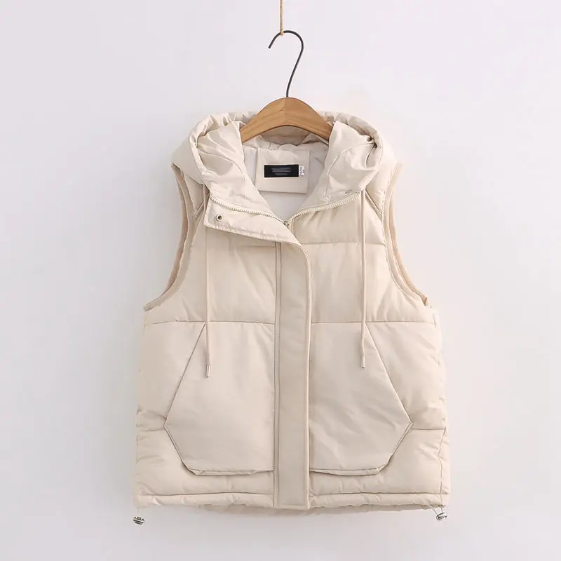 

Autumn Winter New Style Versatile Outdoor Wear down Cotton Vest Women's Student Shoulder Pad Sleeveless Tops Fashion Clothes