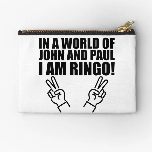 In A World Of John And Paul I Am Ringo  Zipper Pouches Key Coin Socks Packaging Women Pure Cosmetic Men Pocket Wallet Small