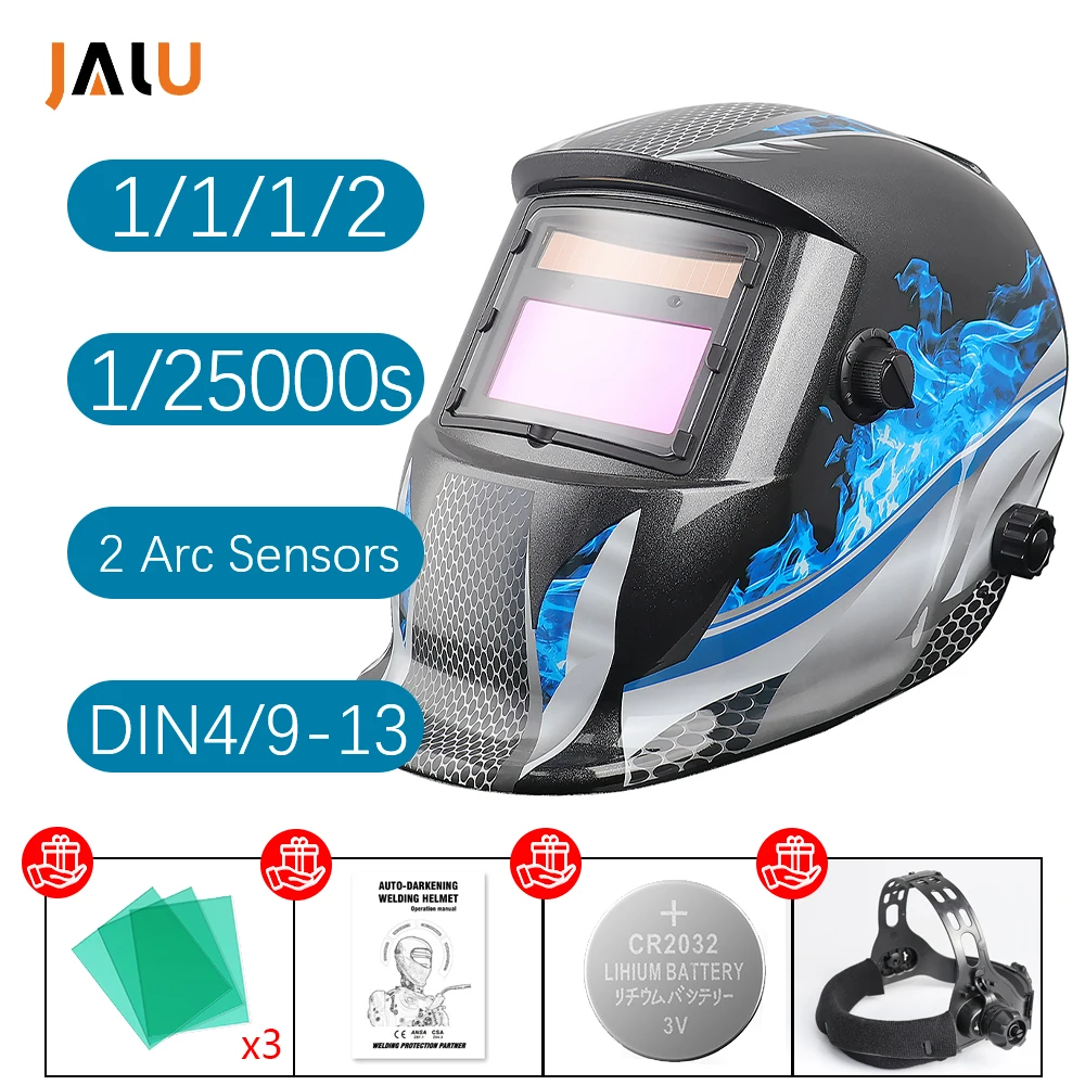 Auto Darkening Helmet Adjustable Range MIG MMA Electric Welding Mask Helmets Welding Lens Caps for Welding Machine Professional