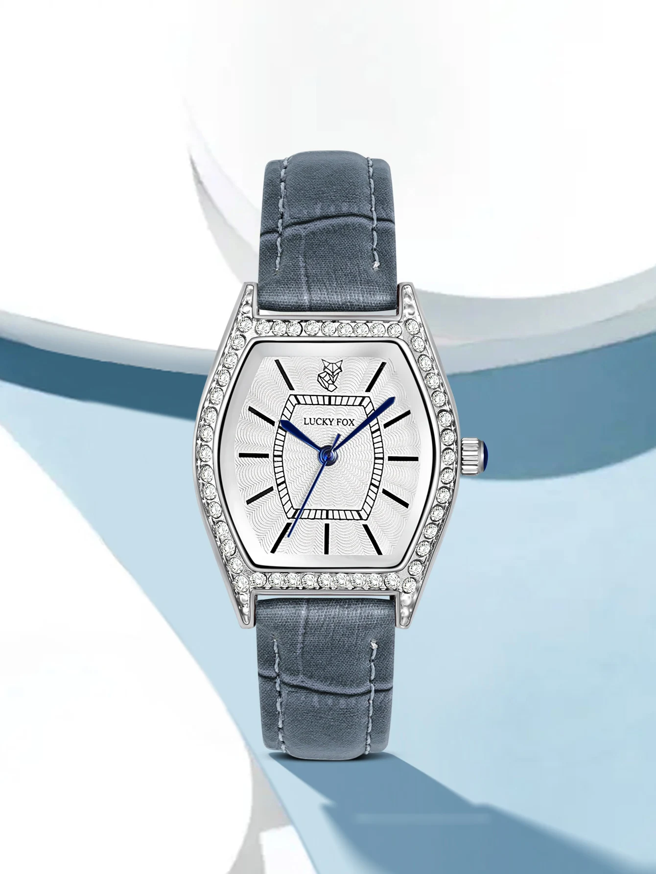 LUCKY FOX Orologio da donna al quarzo retrò con diamanti a forma di botte, orologio da polso da donna di lusso, orologio alla moda in regalo