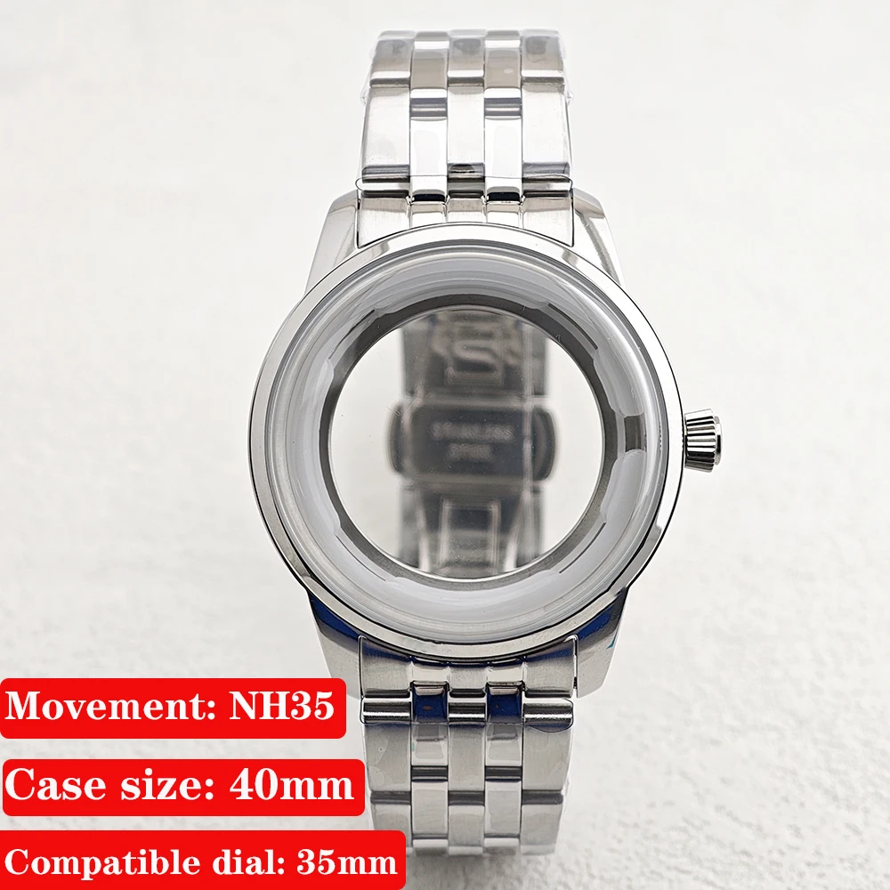 

40mm cocktail style 904L stainless steel case mechanical watch modification and replacement case suitable for Presage NH35/NH36