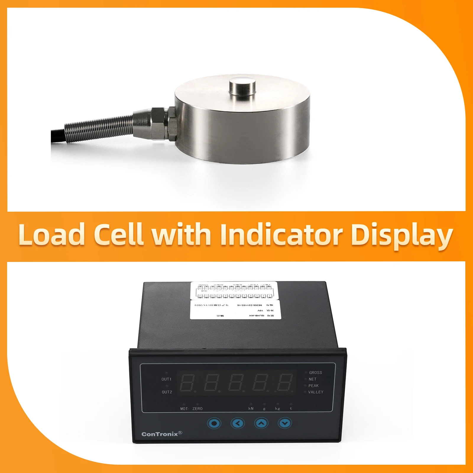 

Bellows Load Cell Sensor with Indicator Display ,Test Compression Force Weight Pressure Sensor 30KG 50KG 100KG 200KG 300KG 500KG