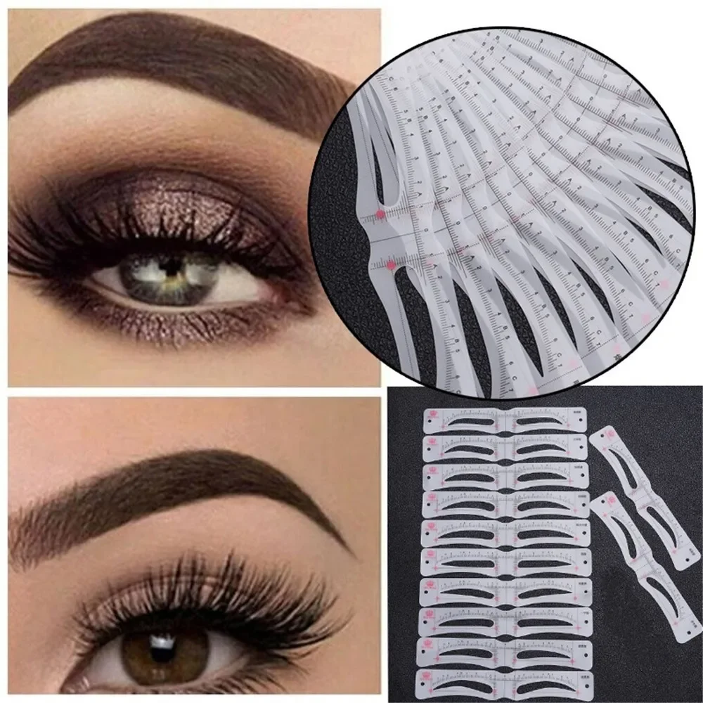 New Eyebrow Templates Set Waterproof Professional Makeup for Women Perfect Eye Brows Stencil Reusable 3D Eye Makeup Stencils