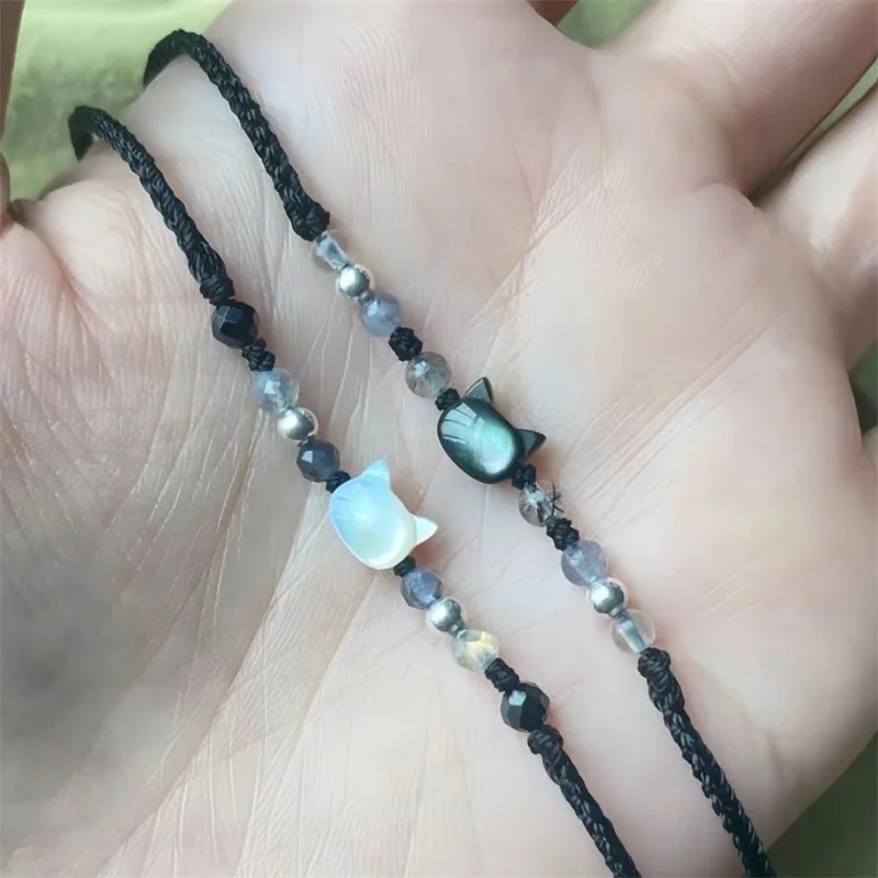 Couples' Handmade Cute Cat Bracelet Set, Unique Gift