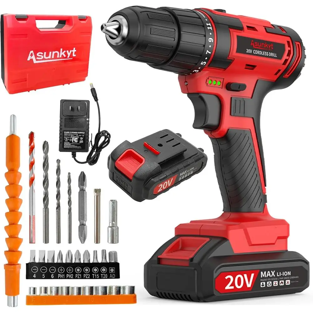 

Аккумуляторная дрель 20В, крутящий момент 30Н, функция ударного действия, быстрозажимной патрон 3/8 дюйма для сверления и закручивания шурупов (аккумулятор×1)