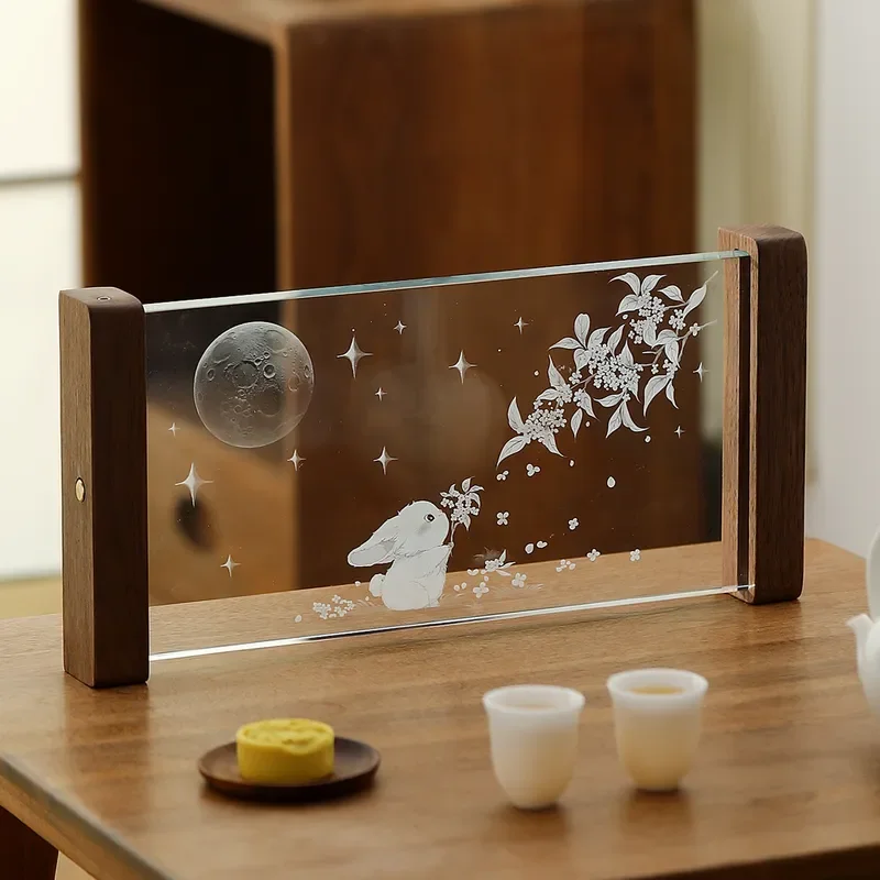Elegant Glass Tea Tray for Kung Fu Ceremony High Transparency Serving Plate Modern Style Teapot Holder Home Decor Accessory
