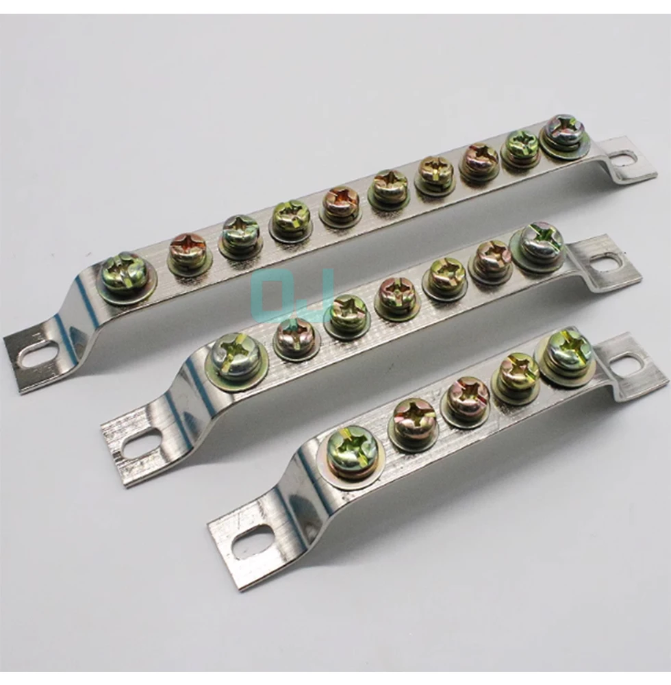 Zero ground strip 3/5 hole ground strip 2 * 15 grounding zero strip terminal block copper strip bridge type pure copper terminal