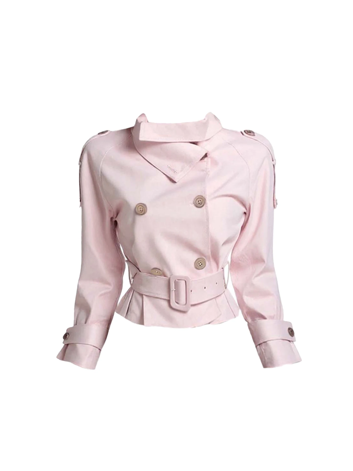 Heza Koreaanse Sle plus size herfstoutfit damesjas met dubbele rij knopen en geruite rok set hoge taille een lijnrok