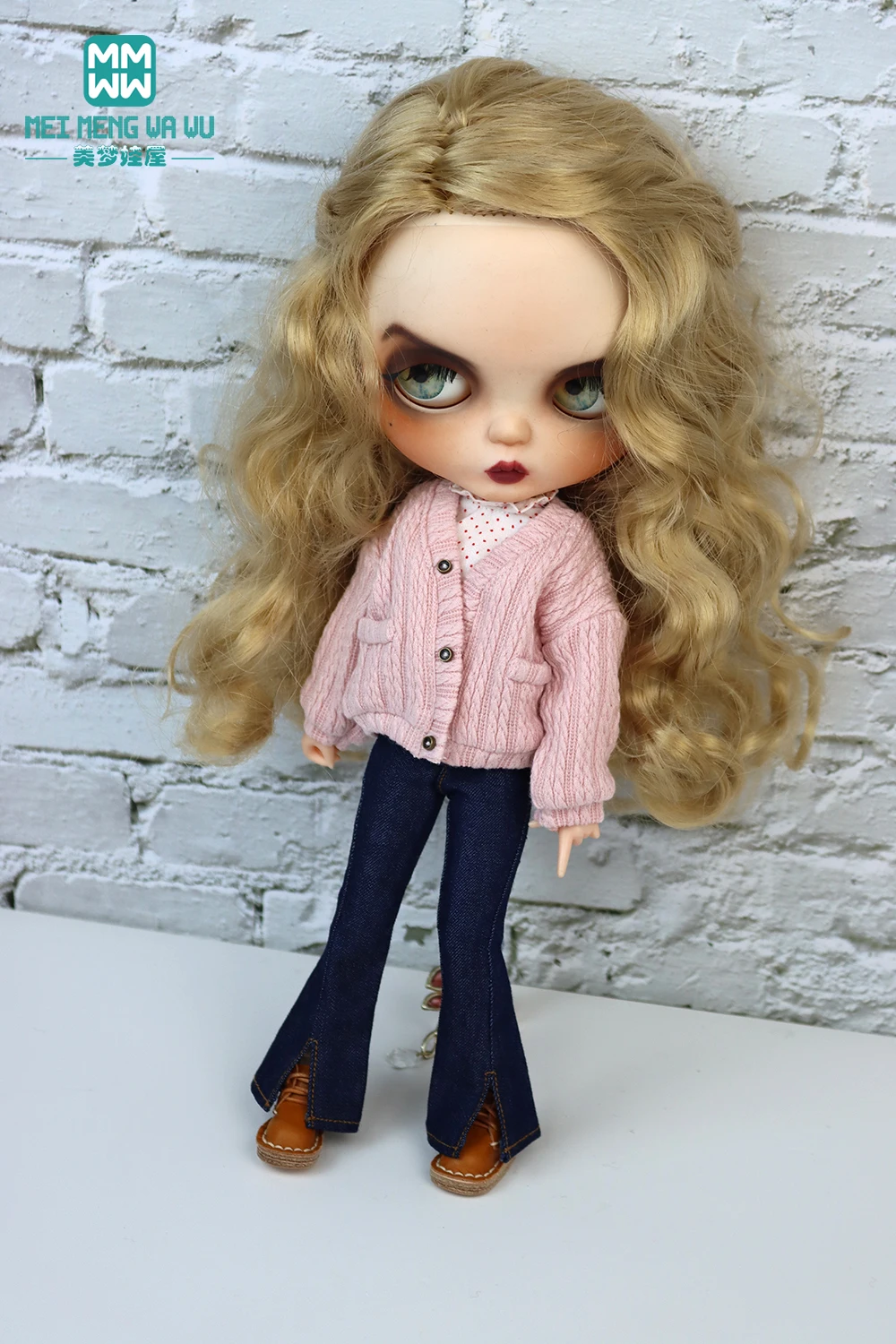 Blyth Clothes Fashion Sweater Jacket Denim Flared Pants Azone OB22 OB24 Girl Toy Gift