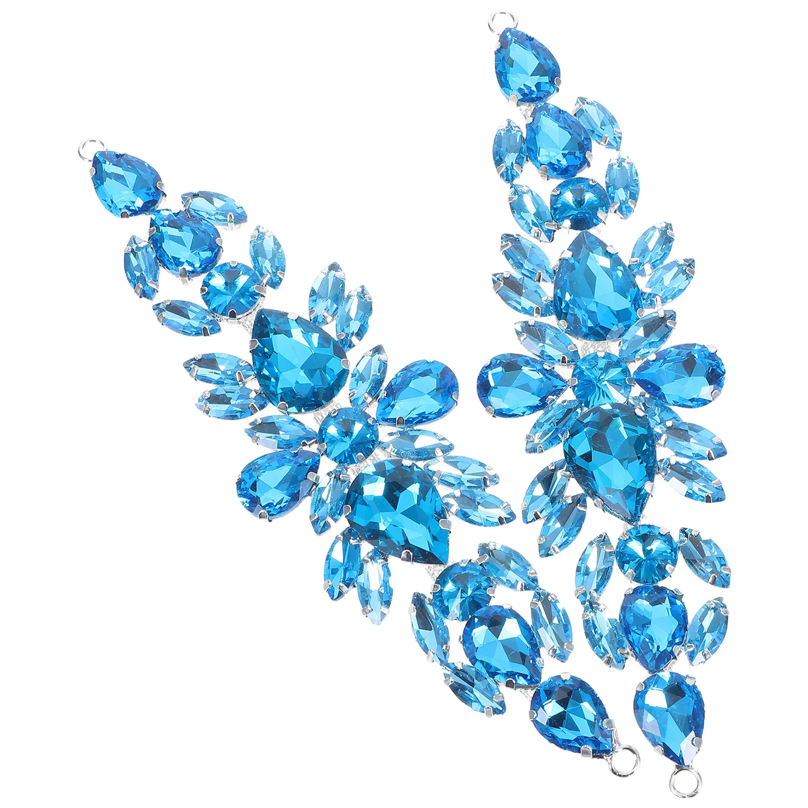 

2Pcs Bridal Rhinestone Flower Appliques Wedding Shoe Decoration Crystal Floral Embellishments Elegant Accessories