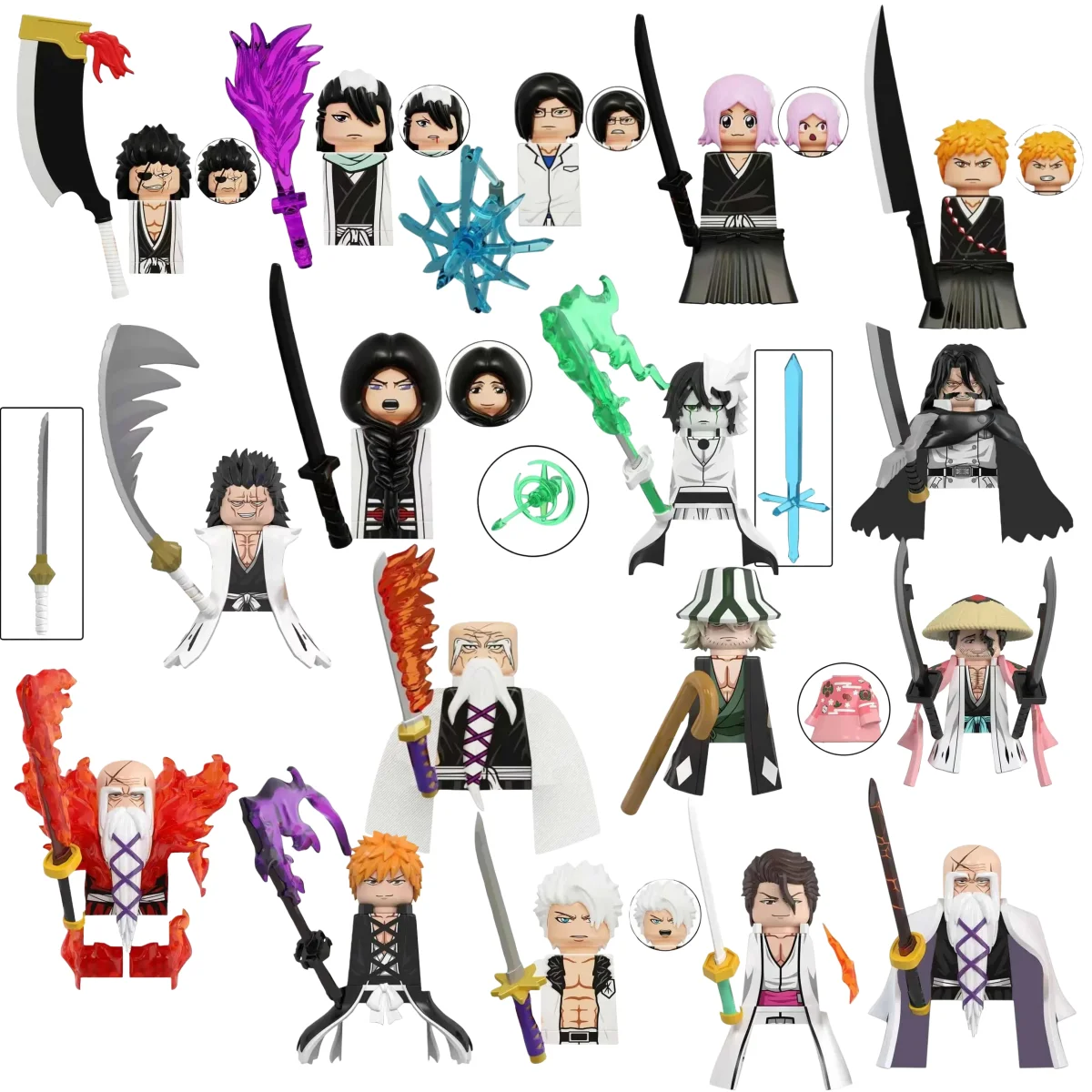 Caja ciega KDL816 WM6164 bloques de construcción Mini figuras en miniatura Anime Bleach Kurosaki Ichigo Kuchiki Rukia juguete de regalo de Navidad de dibujos animados