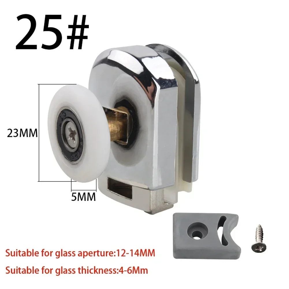 4 Pcs Shower Door Rollers Zinc Alloy Single Shower Door Roller Runners Wheels Pulley 25mm Glass Sliding Door Pulley Hardware