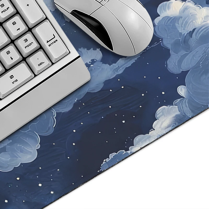 Mouse Pad Dark Blue Cloudy Sky Gaming XL HD New Computer Mousepad XXL Natural Rubber Carpet Soft Mouse Mats
