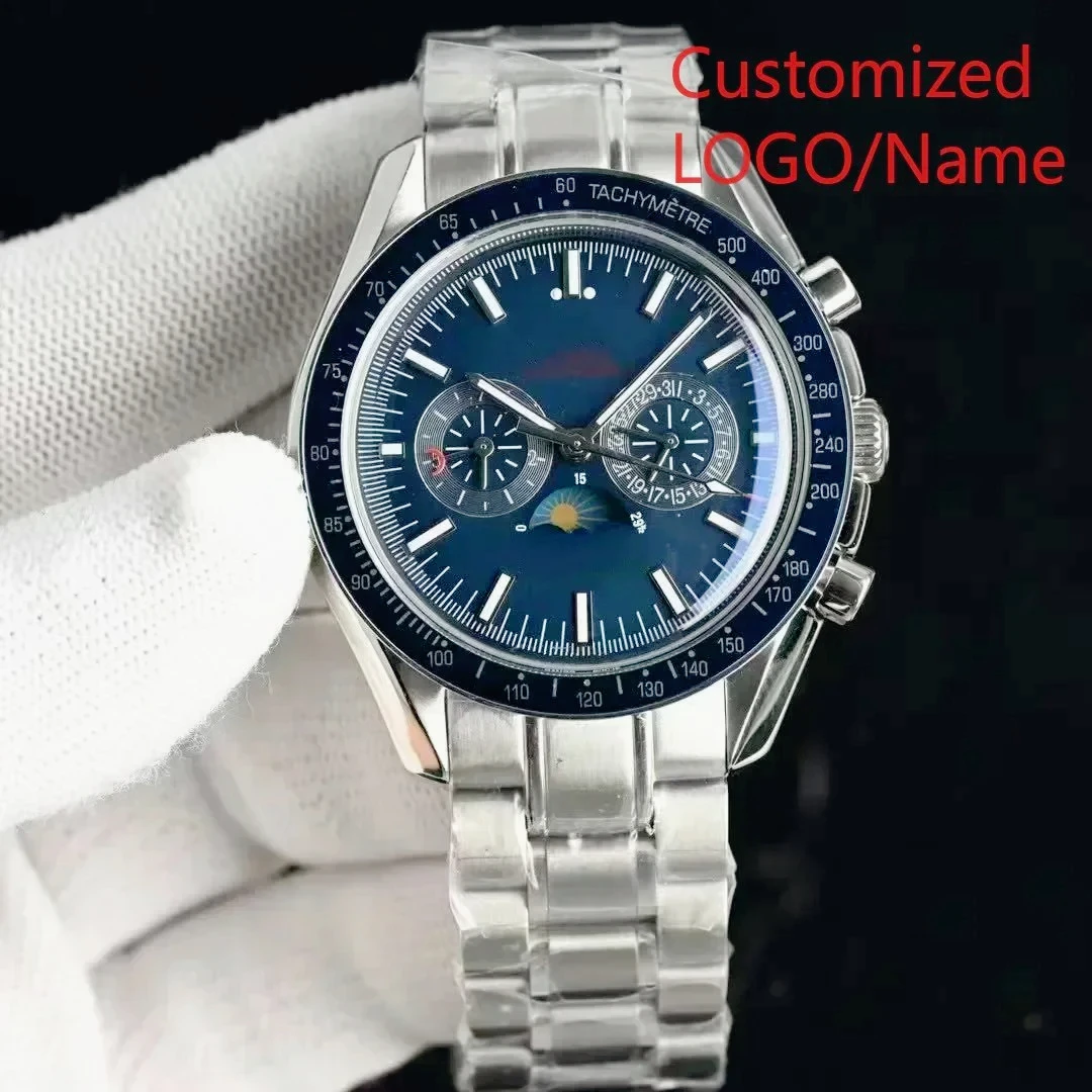 Men 42mm Masculine Mechanical Watches Self winding Ornaments Handy Luminous Display Striking Black Blue Styling Robust Stainless
