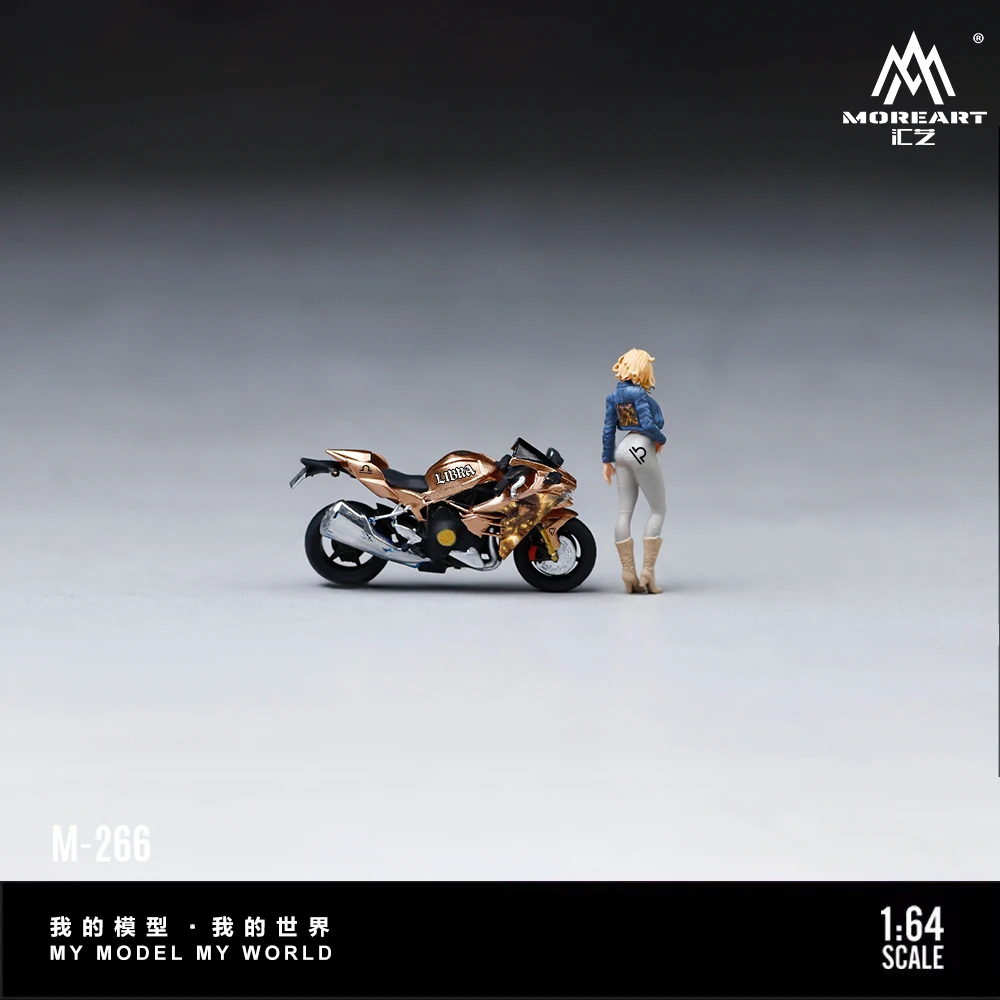 *Pre-Order*MoreArt 1:64 H2 Libra Patterned Beautiful Female Motorcycle Resin Doll Model For Hobby Collectible Ornament Gift view 3