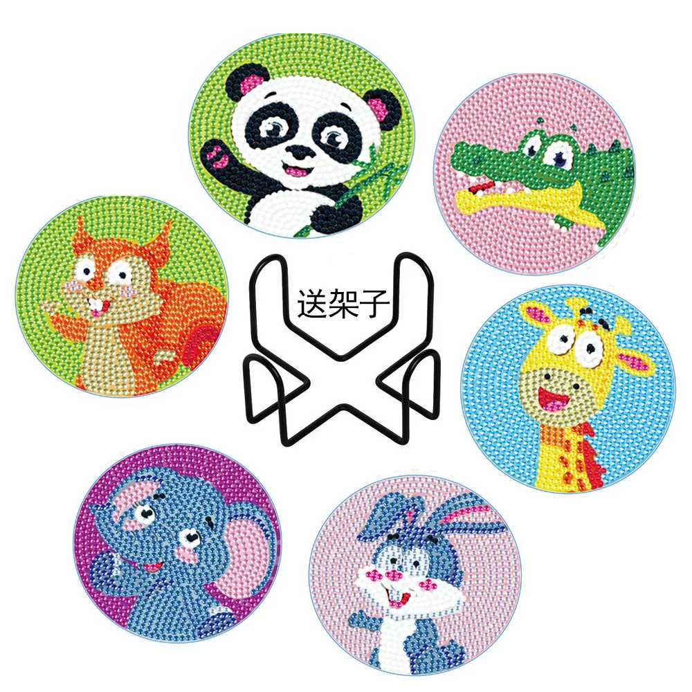 5D DIY Diamond Painting Coaster Kit Rhinestone Cup Mat Handmade Craft Material Pack Creative Home Decoration Diamond Sticker Art view 2