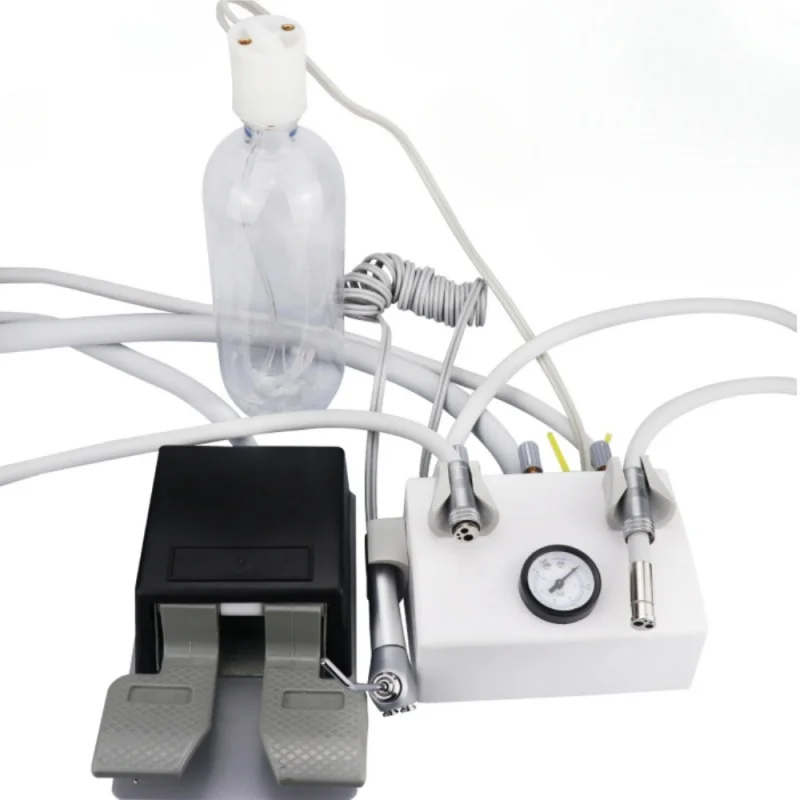 Dental Portable Turbine Unit Metal 3 Way Syringe Dental Lab Equipment Tools Work With 2 Pcs Handpiece Tube 2/4 Hole Option