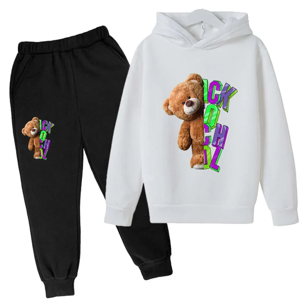 4-14 years old children's latest hoodie set Children's cotton autumn spring long-sleeved sweatshirt and pants 2 sets of clothing