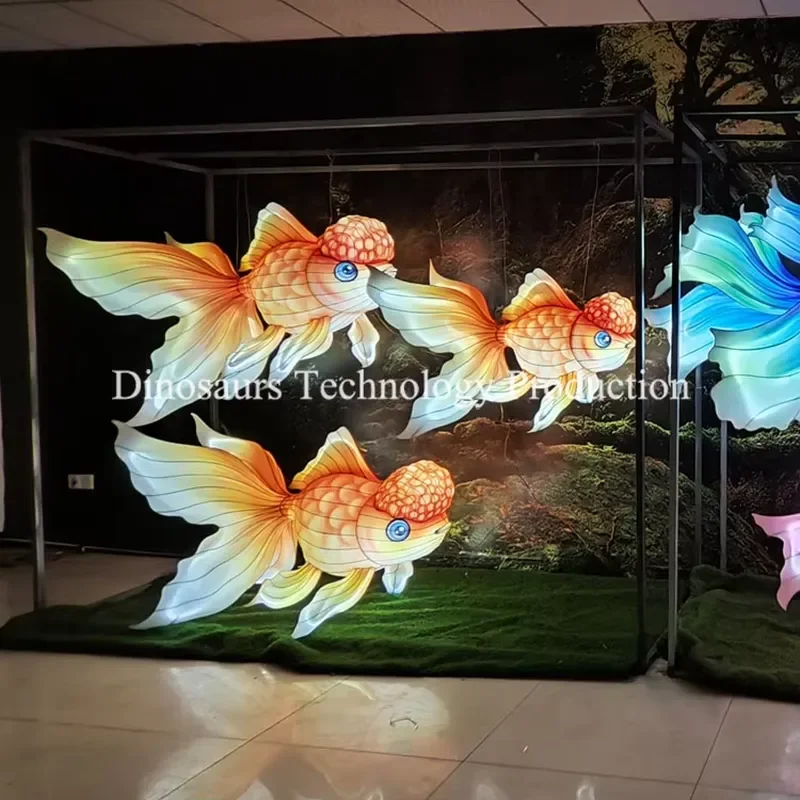Custom Goldfish Style Lantern Decorations for Theme Park Fun Animal Themed Lantern Exhibitions Outdoor Festival Lighting