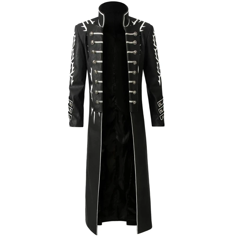 

Demon Hunter Vergil Game DMC 5 Cosplay Costume Long Fashion Jacket Fancy Masquerade Carnival Outfit Vest