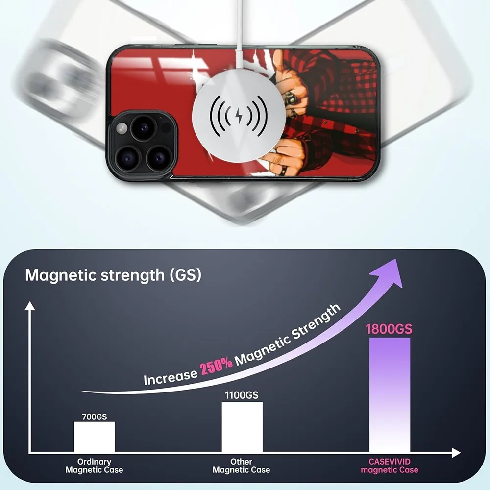 Магнитный чехол для телефона P-Post Singer M-Malones для iPhone 15, 14, 13, 12, 11 Pro Max Plus, мини-зеркальный беспроводной магнитный чехол