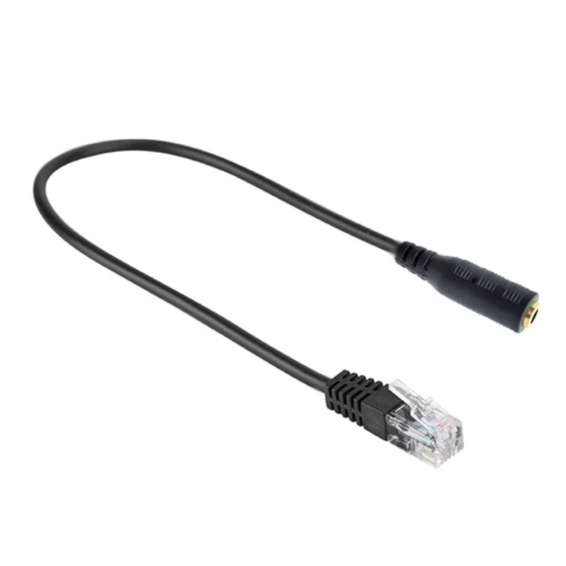 C4DB Durability PVC Telephone Headsets Adapter RJ9 To 3.5mm Converter Cable 25cm