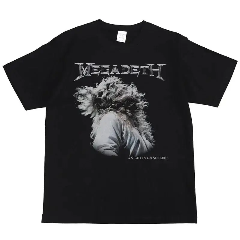 

Streetwear T Shirt MEGADETH Rock Band Print Cotton Tee Short Sleeve Men's T Shirt Hip Hop Vintage Rock Band Clothing Tops