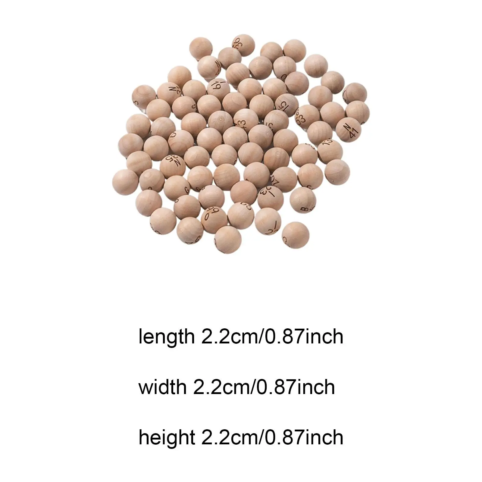 

75 деревянных шариков для игры в бинго, легкие, прочные, профессиональные, диаметром 8 дюймов, для больших групп, семейных игровых вечеров