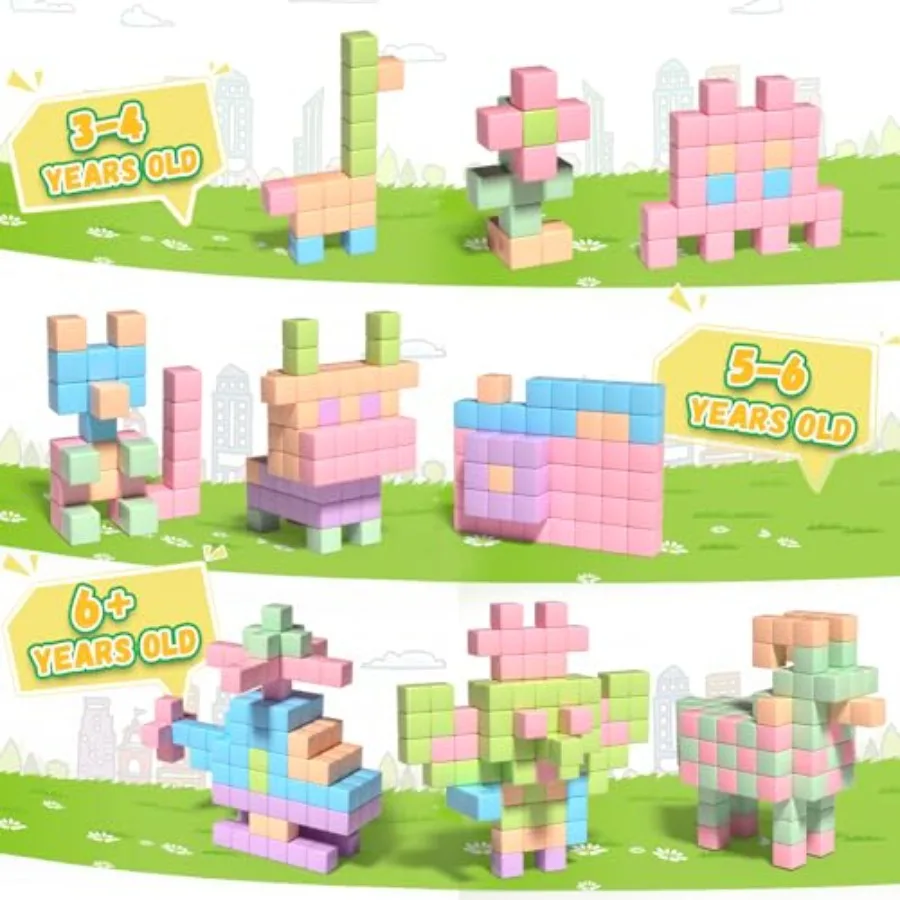 Blocchi magnetici da 30 pezzi Blocchi di costruzione impermeabili in colori Macaron per l'aula prescolare Giocattoli sensoriali ideali per con Auti