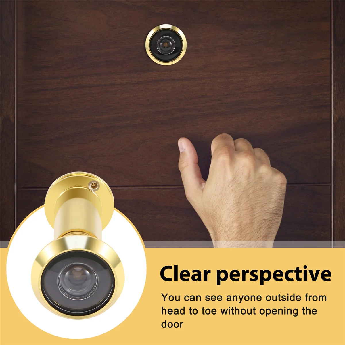 200 Degree Retractable 36-58mm Security Door Viewer Peephole Peep Hole Spyhole + Cover, Gold HOT