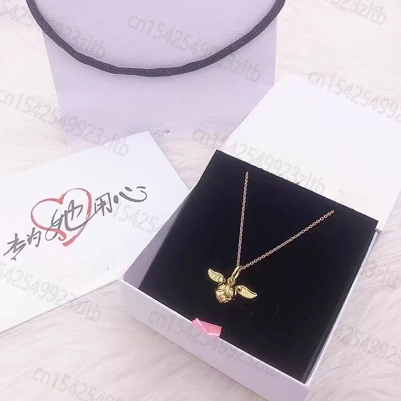 New Style Magic Academy Golden Snitch Valentine's Day Gift Necklace Women's Ins Niche Design Collarbone Chain Goddess Jewelry